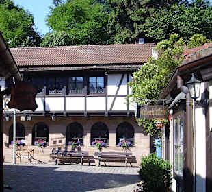 Handwerker in den Fachwerkhäusern