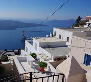 Santorin selbst im Bild Landschaft, Stadt