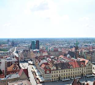 Widok Rynku wrocławskiego z wieży  widokowej