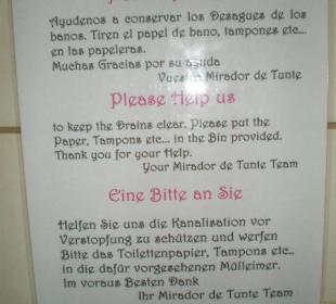 Erläuterung für Toilettengang