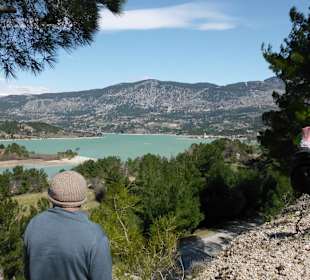 Ausblick mit unserem Reiseführer  von hinten