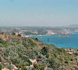 Blick auf den Kamari Strand