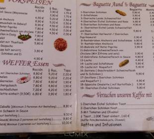 Vielversprechende Speisekarte