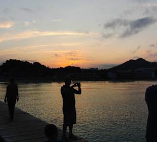 Sonnenuntergang vom Meer aus