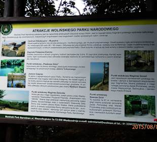 Tablica na szczycie Kawczej Góry z atrakcjami 