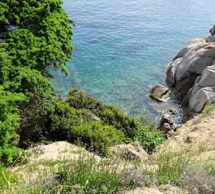 Blick auf das Wasser am Capo Testa