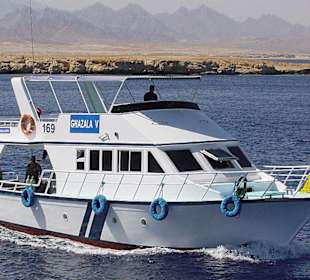 Eines der Tagesboote - die "Ghazala V"