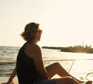 Rückfahrt auf dem Forderteil der Nautilos Yacht