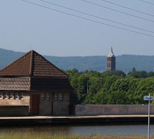 Blick auf die Türme von Minden
