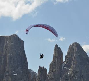 Flug in Richtung Schlern