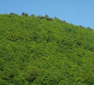 Blick auf die Felspassage