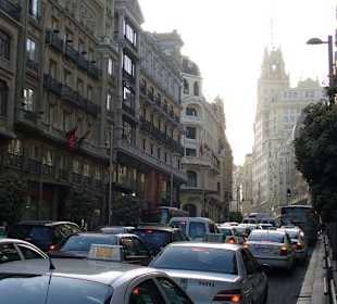 Gran Via während der Rush Hour