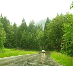 Auffahrt bei schlechten Wetter