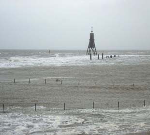 Sturmflut an der Kugelbake
