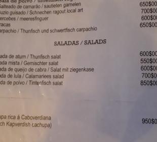 Café Criolo Speisekarte