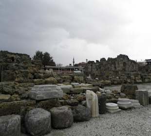 Blick zum Minarett über den Apollongarden