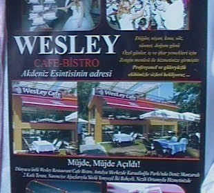 Speisekarte von Wesley-Cafe (vorne)