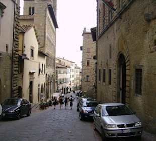 Gasse in Arezzo von oben