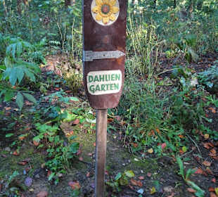 Wegweiser zum Dahliengarten in Hamburg