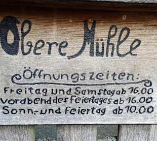 Die Öffnungszeiten des Biergartens Obere Mühle