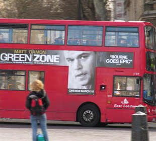 L'autobus di Londra in Trafalgar Square