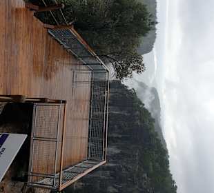 Blick über eine Plattform auf den Canyon