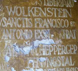 Inschrift in der Kapelle des Kapuzinergartens