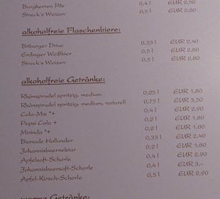 Menükarte August 2014