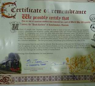 Zertifikat Fahrt mit der Death Railway