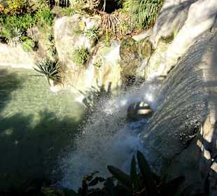 Der Wasserfall vom Restaurant aus gesehen