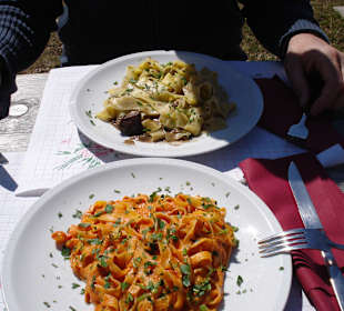 Tagliatelle mit Laches, Penne mit Rehgagout