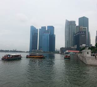 Blick auf die Skyliune am Merlion