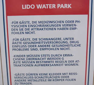 Baderegeln auf Deutsch