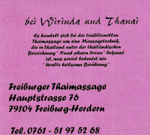 Flyer der Thai Massage