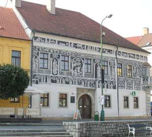 Verziertes Haus am Marktplatz