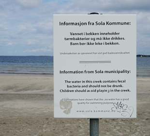 Sola strand - Gesundheitswarnung
