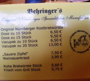 Speisen immer im Programm die Bratwürstl
