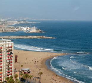 Strand  Blick aus der Seilbahn