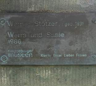 Die Bronzeplastik Werra und Saale