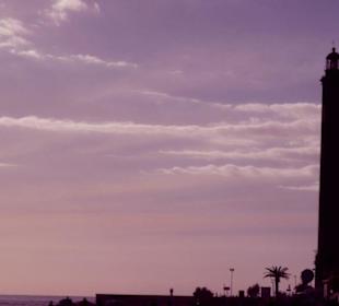 Am Leuchtturm bei Sonnenuntergang