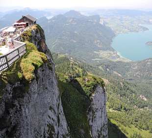 Ausblick Richtung Mondsee und Gasthaus