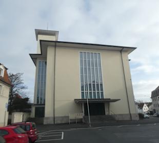 Blick zur Kilianskirche in Schweinfurt