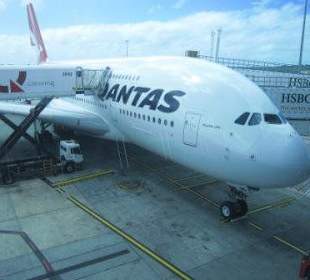 A380 auf dem Flughafen von Melbourne