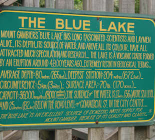 Hinweisschild am Blue Lake