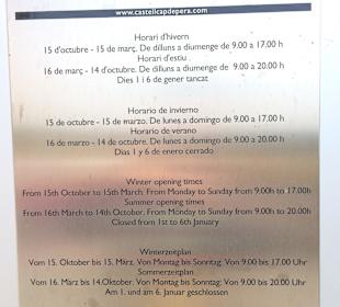 Öffnungszeiten der Burg
