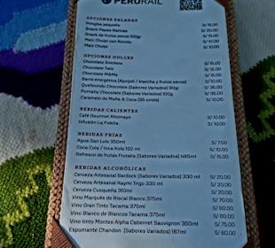 Zug ab Bahnhof Stadt Ollantaytambo