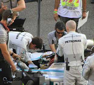 Startaufstellung: Lewis Hamilton