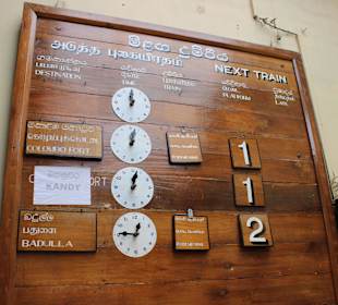 Tafel der Abfahrtszeiten