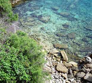 Blick auf das Wasser am Capo Testa