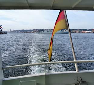 Blick vom Heck auf die Flensburger Förde